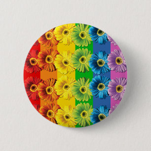Bóton Redondo 5.08cm Rainbow Daisies