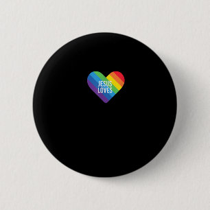 Bóton Redondo 5.08cm Rainbow Gay Christian LGBTQ+ Jesus ama T-S