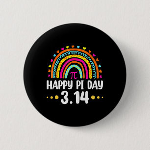 Bóton Redondo 5.08cm Rainbow Happy Pi Day 3 14 2025 Símbolo Math Love