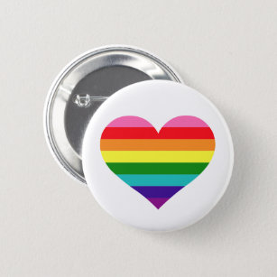Bóton Redondo 5.08cm Rainbow Heart LGBTQ Love