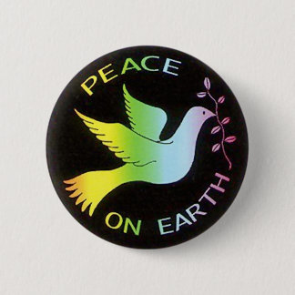 Bóton Redondo 5.08cm Rainbow Peace Dove Peace Sign