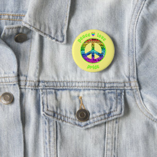 Bóton Redondo 5.08cm Rainbow Peace Love Orgulho Consciência