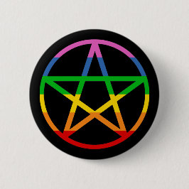Bóton Redondo 5.08cm Rainbow Pentacle