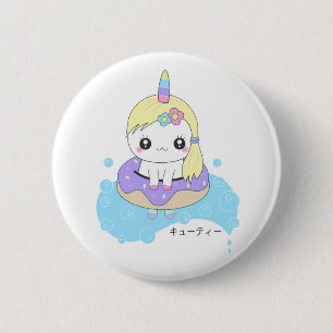 Bóton Redondo 5.08cm Rainbow Unicorn