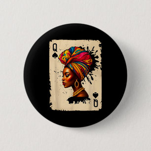 Bóton Redondo 5.08cm Rainha da Melanina Africana História Negra Cartão
