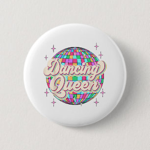 Bóton Redondo 5.08cm Rainha Dançando Camisa Vintage Dançando 70 Criança