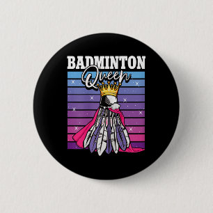 Bóton Redondo 5.08cm Rainha do Badminton Jogadora de Peteca