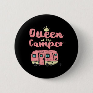Bóton Redondo 5.08cm Rainha Do Camper Adorável Caravana De Acampamento 