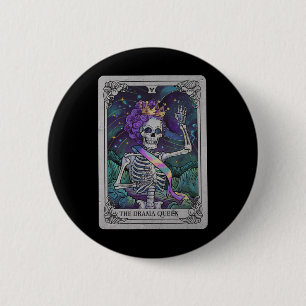 Bóton Redondo 5.08cm Rainha Esqueleto Cartão Tarot Gótico Bruxaria Hall