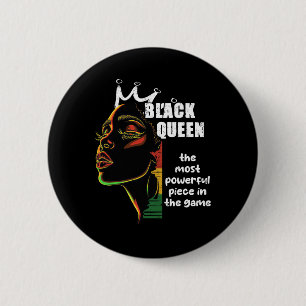 Bóton Redondo 5.08cm Rainha Negra Mais Poderosa História Negra do Xadre
