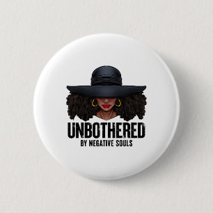 Bóton Redondo 5.08cm Rainha Negra Sy Sem Preocupações Senhoras Afro-Ame