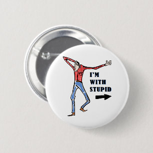 Bóton Redondo 5.08cm Raiva, idiota.