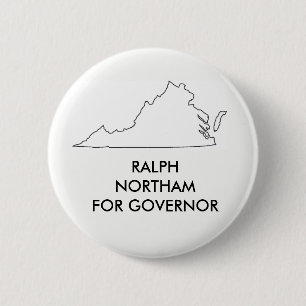 Bóton Redondo 5.08cm Ralph Nprtham para o governador 2017 de Virgínia