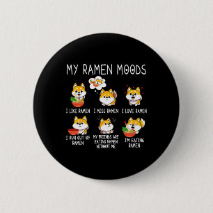 Bóton Redondo 5.08cm Ramen Shiba Inu Cachorro Passa Noodles Japoneses P