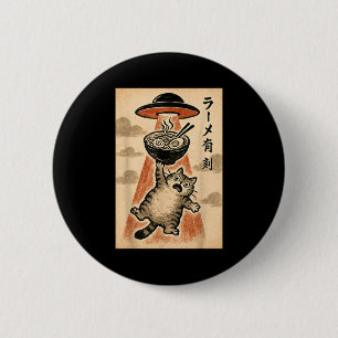 Bóton Redondo 5.08cm Ramen Ufo Gato Anime Japonês Divertido Homens Mulh