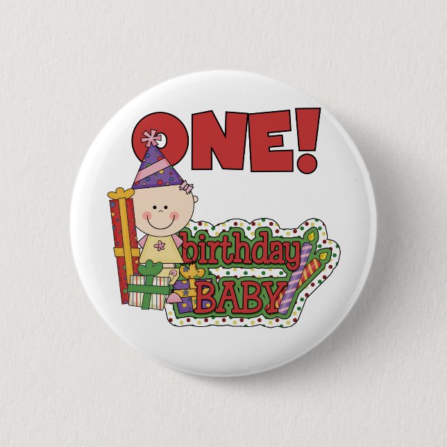 Bóton Redondo 5.08cm Rapariga Aniversário Camisetas e presentes (Frente)