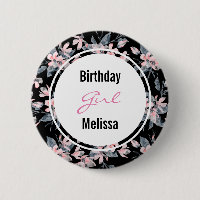 Rapariga de Aniversário Rosa e Cinza