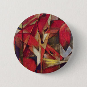 Bóton Redondo 5.08cm Raposas por Franz Marc, arte abstrata do Cubism do