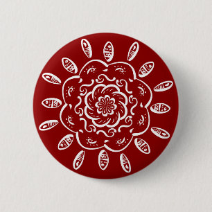 Bóton Redondo 5.08cm Raspberry Mandala
