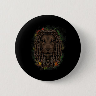 Bóton Redondo 5.08cm Rasta Lion Com Dreads - Mostre Seu Orgulho E Regga