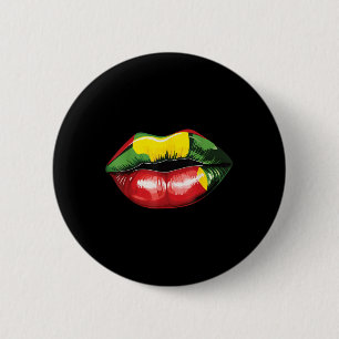 Bóton Redondo 5.08cm Rasta Reggae Lábios Música Rasta Rastafari Raízes 
