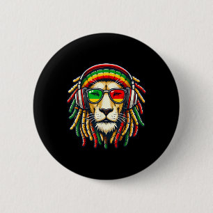 Bóton Redondo 5.08cm Rasta Reggae Music Lion Jamaica