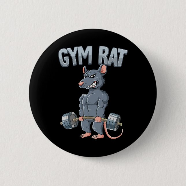 Bóton Redondo 5.08cm Rato de Gym com Formação de Peso (Frente)