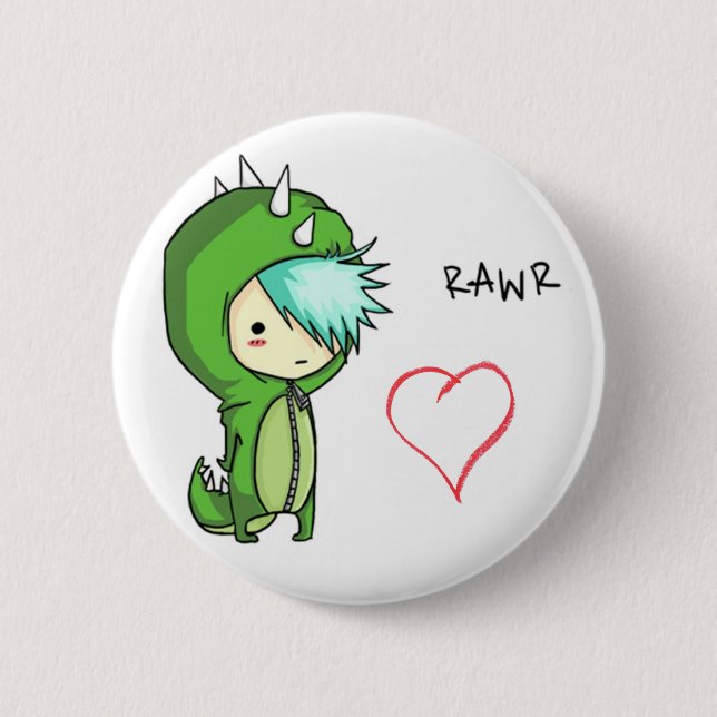 Bóton Redondo 5.08cm Rawr significa o amor (Frente)