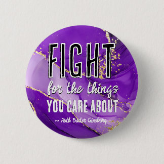 Bóton Redondo 5.08cm RBG Ruth Bader Ginsburg cita Liberal Feminista