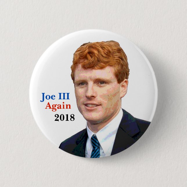 Bóton Redondo 5.08cm Re-elect Joe Kennedy III em 2018 (Frente)