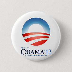 Bóton Redondo 5.08cm Re-Elect Obama 2012