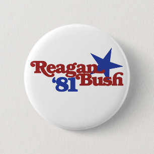 Bóton Redondo 5.08cm Reagan Bush 81