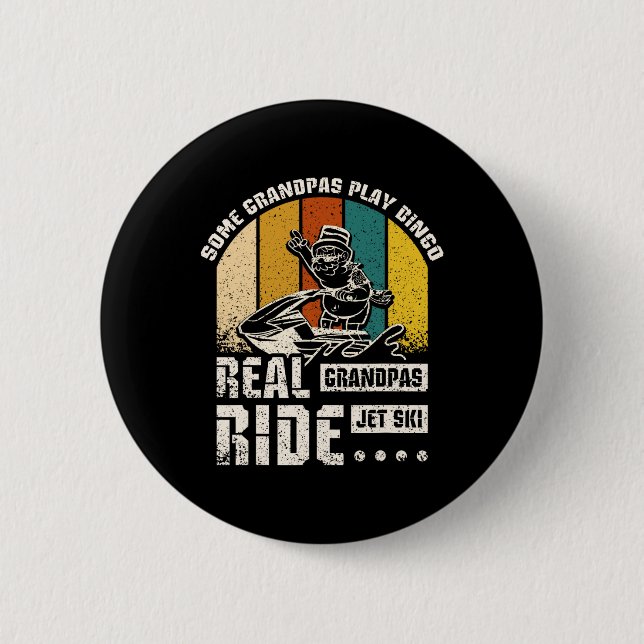 Bóton Redondo 5.08cm Real Grandpas Ride Jet Ski (Frente)