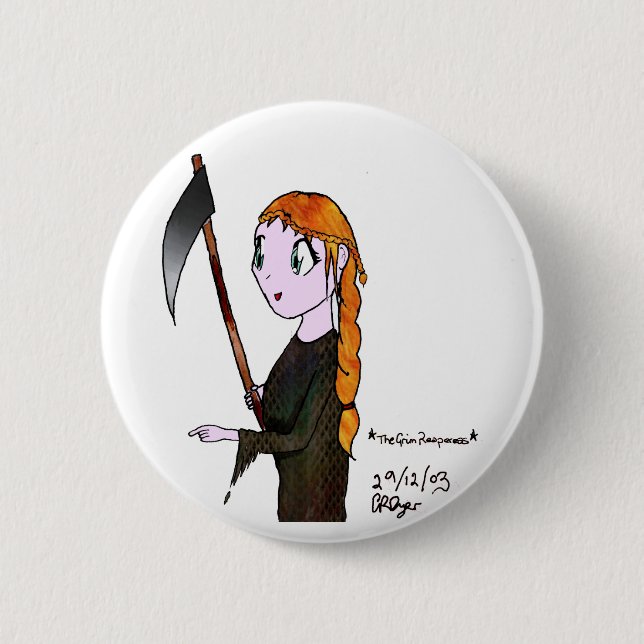 Bóton Redondo 5.08cm Reaperess desagradável (Frente)