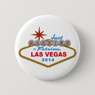 Bóton Redondo 5.08cm Recem casados em Las Vegas fabuloso 2014 (sinal)