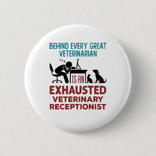 Bóton Redondo 5.08cm Recepcionista veterinário curioso