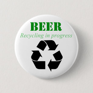 Bóton Redondo 5.08cm Reciclagem da cerveja no botão do processo