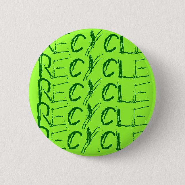 Bóton Redondo 5.08cm Reciclar, botão do reciclar (Frente)