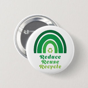 Bóton Redondo 5.08cm Reciclar de Reutilização Ambiental do Arco-Íris Ve