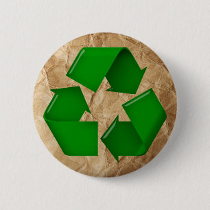 Bóton Redondo 5.08cm Reciclar - Papel amassado