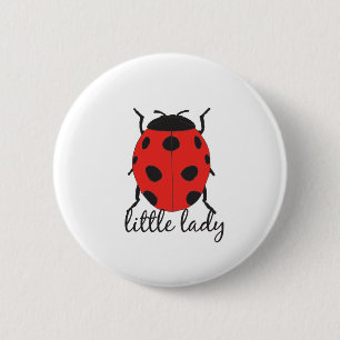 Bóton Redondo 5.08cm Red & Black Baby Ladybug Ensino Vermelho Escorrega
