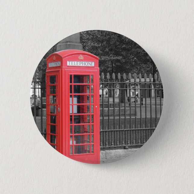 Bóton Redondo 5.08cm Red London Phonebox (Frente)
