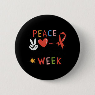 Bóton Redondo 5.08cm Red Ribbon Week Peace Love Cure Drug Free Say No T