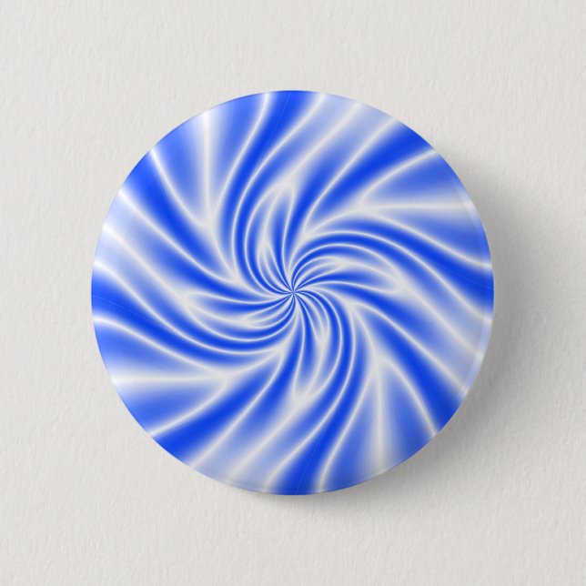 Bóton Redondo 5.08cm Redemoinho Azul Psicodélico (Frente)