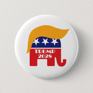 Bóton Redondo 5.08cm Reeleger o Presidente Trump 2028 3º Mandato