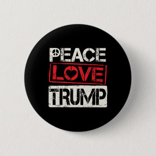 Bóton Redondo 5.08cm Reeleição de Trump Paz Amor Trump 