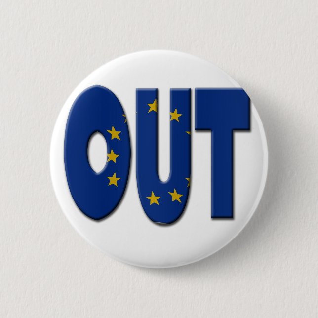 Bóton Redondo 5.08cm Referendo da UE no Reino Unido. SAÍDA com a UE (Frente)