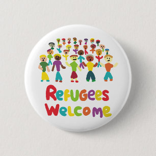 Bóton Redondo 5.08cm Refugiados bem-vindos