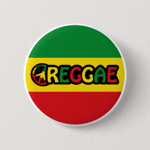Bóton Redondo 5.08cm Reggae design com cores de sinalizador reggae