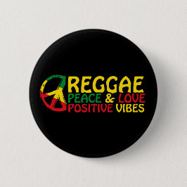 Bóton Redondo 5.08cm Reggae Music com citações positivas